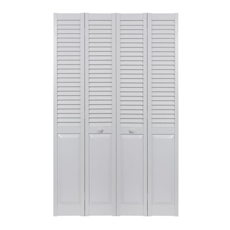 Spectrum 60 x 80 in. Seabrooke PVC Louver over Panel Bifold Door, White SEALP60